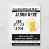 おむつ及びビールベビーシャワー招待状 招待状 (正面)