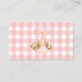 おむつ女の子の本に入ったかわいいテディベアベビー エンクロージャーカード (裏面)