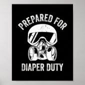 おむつ妊娠の準備をしたメンズ新おもしろい父 ポスター (正面)