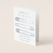 おむつ安全ピン新生児おめでとう 箔カード (正面)