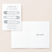 おむつ安全ピン新生児おめでとう 箔カード (ディスプレー)