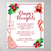 おむつ思考クリスマスベビーシャワーサイン ポスター (正面)