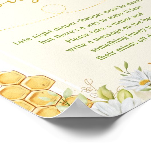 おむつ思考ビーハニカムベビーシャワー散水 ポスター (角)