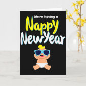 おむつ新年おむつ妊娠面白いハプニング カード (黄色い花)