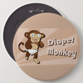 おむつ猿ボタン 缶バッジ (正面&裏面)