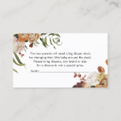 おむつ素朴ラッフル赤ちゃんシャワーエンクロージャカード 名刺 (裏面)
