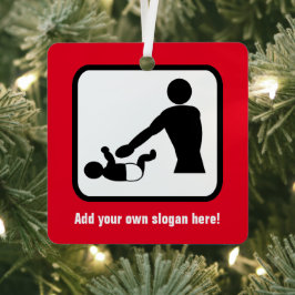 おむつ義務のパパ – おむつ交換カスタマイズ メタルオーナメント