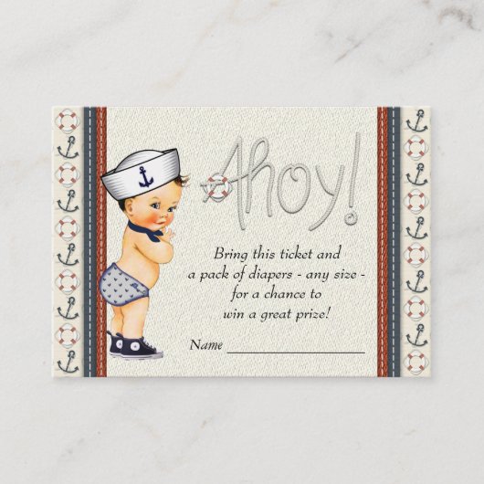 おむつ航海のラッフルチケット エンクロージャーカード (正面)