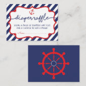 おむつ航海のラッフルビーチシー男の赤ちゃんネイビーレッド エンクロージャーカード (正面/裏面)