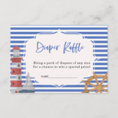 おむつ航海のラッフルブルーボーイベビーシャワーカード エンクロージャーカード (正面)