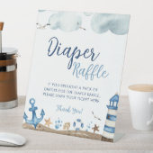 おむつ航海のラッフル赤ちゃんシャワーサイン 台座サイン (インサイチュ)