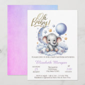 おむつ テディベア ベビーシャワー   招待状 (正面/裏面)