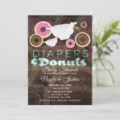 おむつ&ドナツウ素朴ドパーティーベビーシャワー 招待状 (スタンド正面)