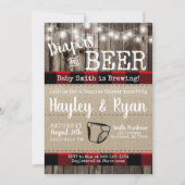 おむつ&ビールバッファロープレイドベビーカップルシャワー 招待状 (正面)
