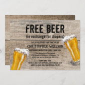 おむつ&ビールパパベビーシャワーパーティー 招待状 (正面/裏面)