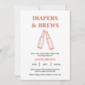 おむつ＆ビールパーティー マン ベイビーシャワー 招待状 (正面)