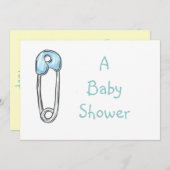 おむつPInのベビーシャワーの招待状 招待状 (正面/裏面)