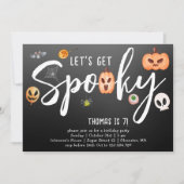 おめちゃくちゃにしようぜ!ハロウィーンの誕生日パーティー 招待状 (正面)