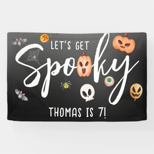 おめちゃくちゃにしようぜ！ハロウィーンの誕生日パーティー 横断幕 (横)