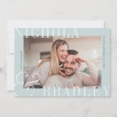 おめでたいニュース | 写真付きエンゲージメントカード 案内状 (正面)