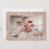 おめでたいニュース | 写真付きエンゲージメントカード 案内状 (正面)