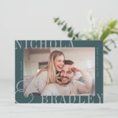 おめでたいニュース | 写真付きエンゲージメントカード 案内状 (スタンド正面)