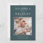 おめでたいニュース | 写真付きエンゲージメントカード 案内状 (正面)