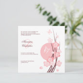 【おめでたいニュース】桜の花と蝶　結婚発表 招待状 (スタンド正面)