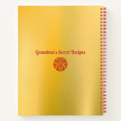 おめでたい中国のアクセント新年レシピ書 ノートブック (裏面)