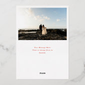 おめでたい手書き文字の結婚写真 箔シーズンカード (裏面)