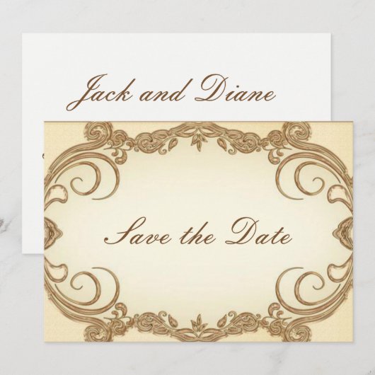 おめでたい日をセーブ　エレガント 招待状 (正面/裏面)