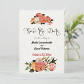 おめでたい日を記念する ミモザの花のカスタムカード セーブザデート (スタンド正面)