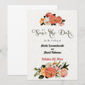 おめでたい日程 個別のミモザ 花のカード セーブザデート (正面/裏面)