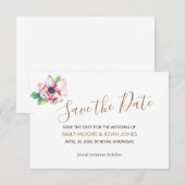 おめでたい日 ゴールド エレガント フラワー クラシック カード (正面/裏面)