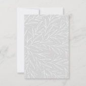 おめでたい日 現代的な植物の葉のシルバーリングを保存 招待状 (裏面)