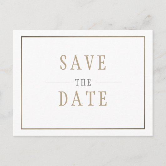 おめでたい日 白金 シンプルな結婚式 インビテーションポストカード (正面)