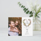 おめでたい日 花のハートのガーランド 写真ポストカード ポストカード (スタンド正面)