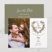 おめでたい日 花のハートのガーランド 写真ポストカード ポストカード (正面/裏面)