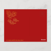 おめでたい雲の中国の新年牛2021年ポストカード ポストカード (裏面)