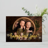 おめでたい FOIL ハッピー ニュー イヤー ホリデー カード (立ち正面)