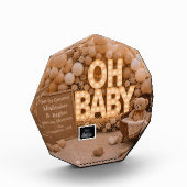 おめでたニュートラルな妊娠発表の記念品 フォトブロック (左)