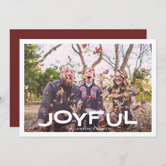 おめでたモダン家族の写真のクリスマス シーズンカード (正面/裏面)