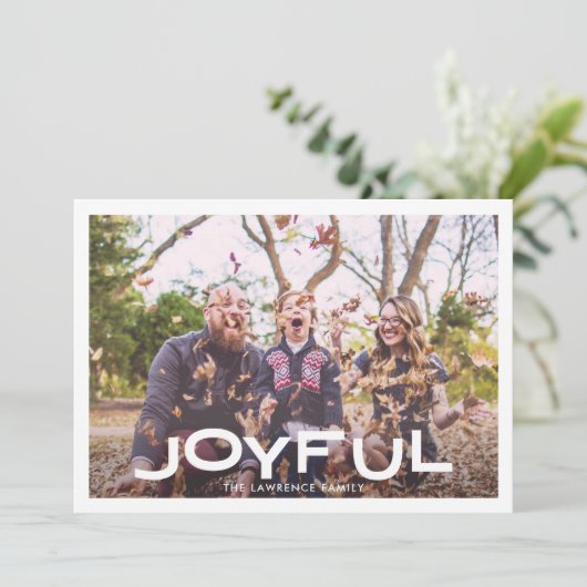 おめでたモダン家族の写真のクリスマス シーズンカード (スタンド正面)