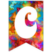 おめでとうおめでとうカラフル虹 バンティングフラッグ (第1の旗)