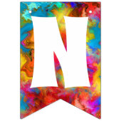 おめでとうおめでとうカラフル虹 バンティングフラッグ (第3の旗)