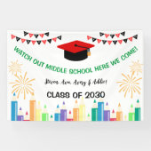 おめでとうおもしろいとカラフルパーティーバナー 横断幕 (横)