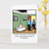 おめでとうおもしろいコンド/アパートメントカード カード (黄色い花)