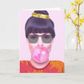 おめでとうおもしろい女子カッコいいチューインガム カード (黄色い花)