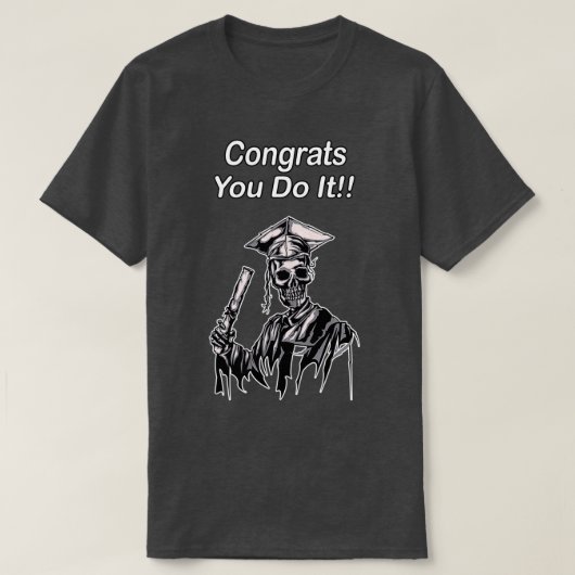おめでとうおもしろいSKELETON Graduate Tシャツ (デザイン正面)