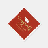 おめでとうから卒業金ゴールドグリッター スタンダードカクテルナプキン (角)